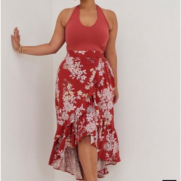 Torrid Hi-Low Ruffle Midi Skirt - Picture 1 of 5